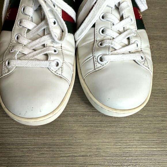 Gucci Ace Bee Embroidered Leather And Python women's Sneakers Size 36 MSRP $950 - Picture 11 of 15